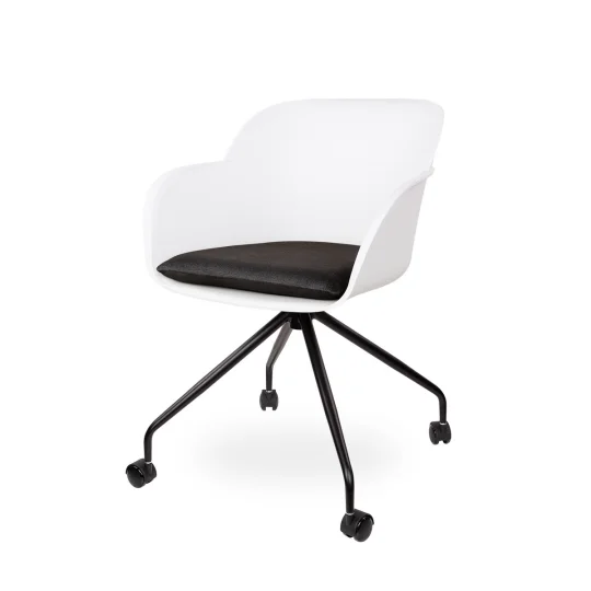 Obrotowe krzesło SHELL - czarne nogi na kółkach - Zdjęcie 8
