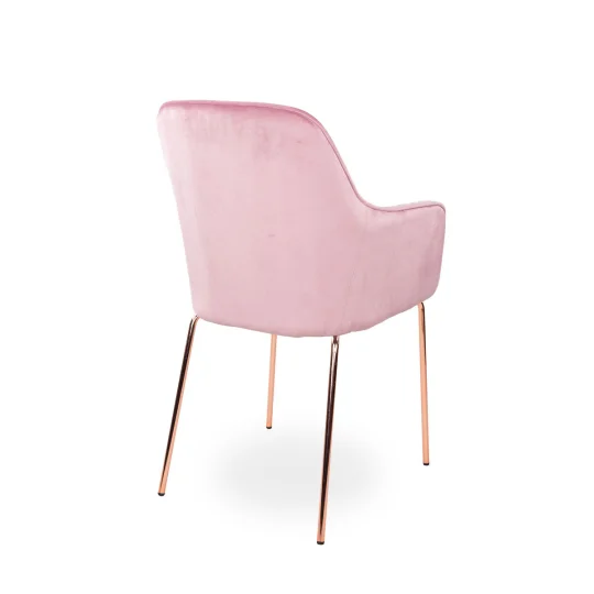 Krzesło tapicerowane MUNIOS 2 - różowo złote nogi - Zdjęcie 2