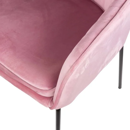 Krzesło tapicerowane MUNIOS 2 - różowo złote nogi - Zdjęcie 5