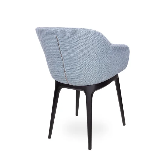 Krzesło tapicerowane SHELL - czarne bukowe nogi - Zdjęcie 2