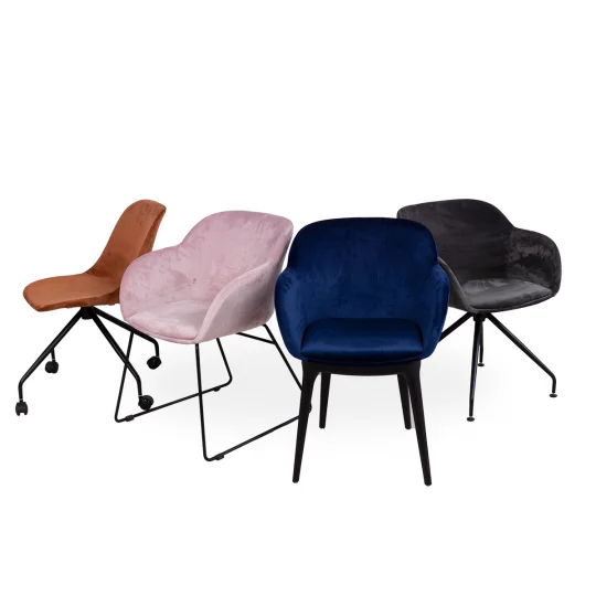 Krzesło tapicerowane SHELL - czarne bukowe nogi - Zdjęcie 5
