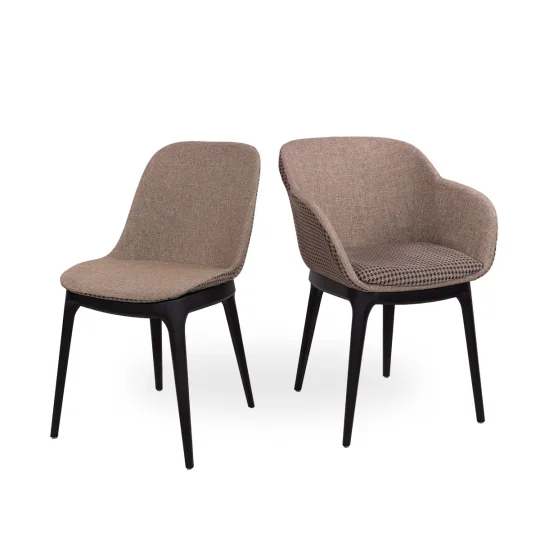 Krzesło tapicerowane SHELL - czarne bukowe nogi - Zdjęcie 4