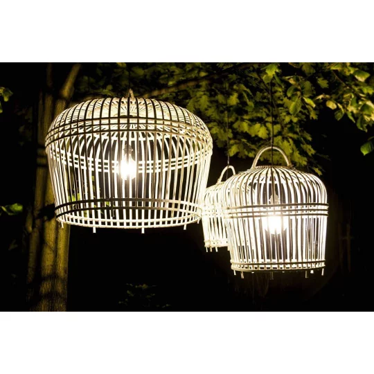 Lampa bambusowa TOULOUSE ⌀54cm x wys. 54cm biała przecierana - Zdjęcie 7