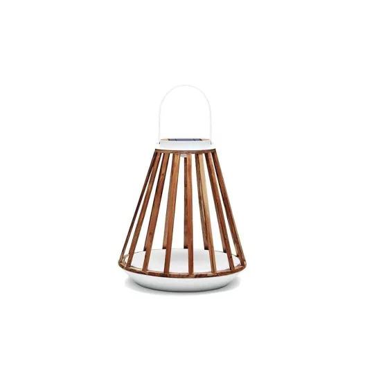 Lampa solarna Mrs. Solar Kate teak biała XL - Zdjęcie 2