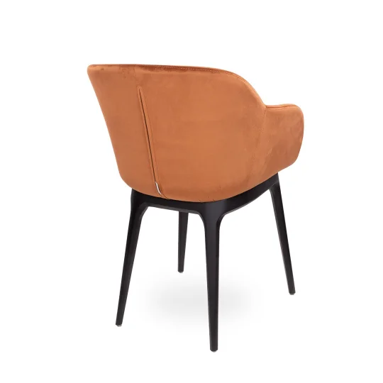 Krzesło tapicerowane SHELL - czarne bukowe nogi - Zdjęcie 2
