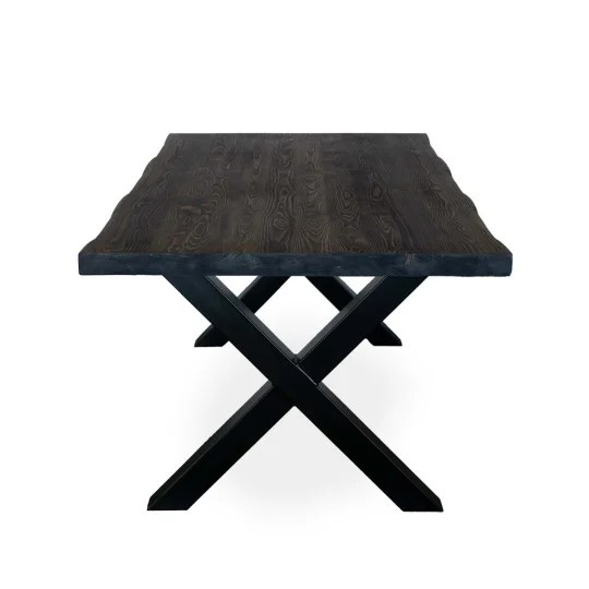 Stół sosnowy SKARA 180 - czarne krzyżowane nogi - Zdjęcie 3