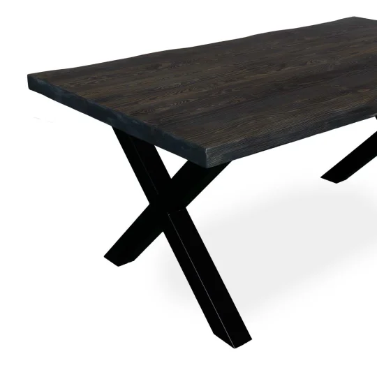Stół sosnowy SKARA 180 - czarne krzyżowane nogi - Zdjęcie 4
