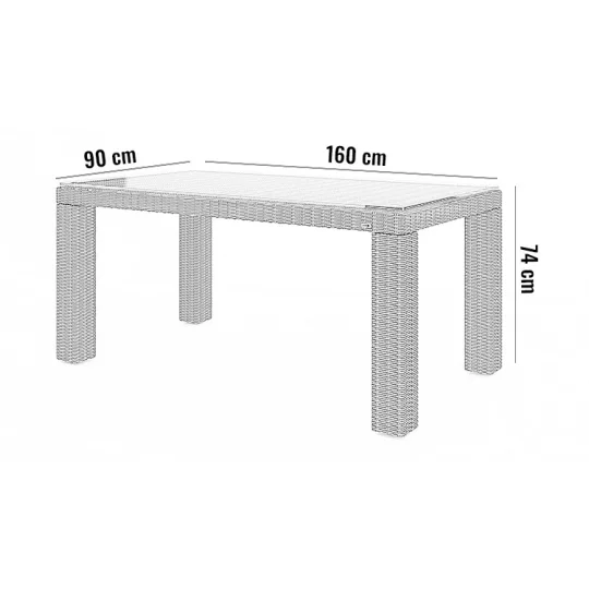 Meble ogrodowe jadalniane RAPALLO 160cm royal szare - Zdjęcie 4