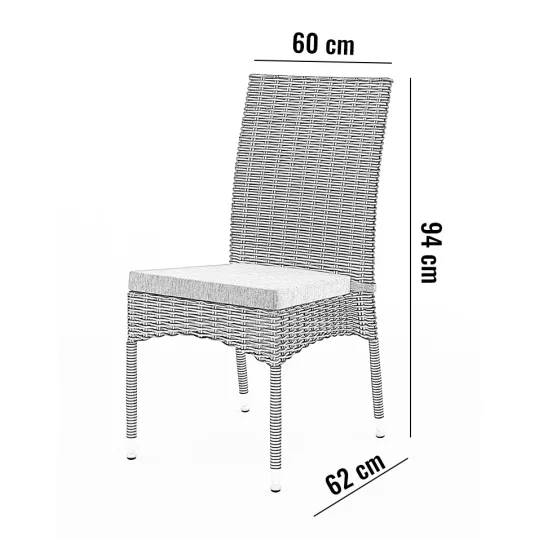 Meble ogrodowe jadalniane RAPALLO 160cm royal szare - Zdjęcie 5