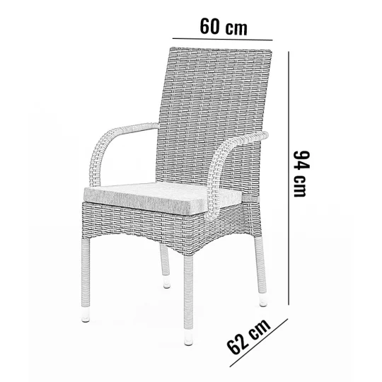 Meble ogrodowe RAPALLO 160cm royal białe - Zdjęcie 5