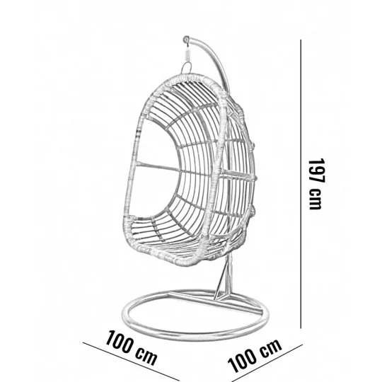 Huśtawka rattanowa NICE naturalna - Zdjęcie 3