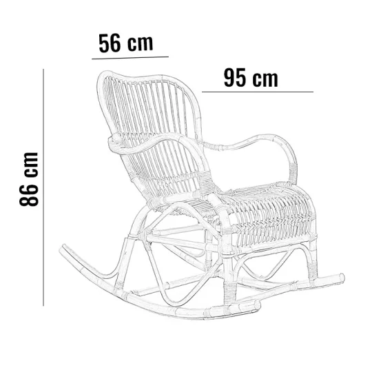 Fotel rattanowy bujany MARSEILLE naturalny - Zdjęcie 7