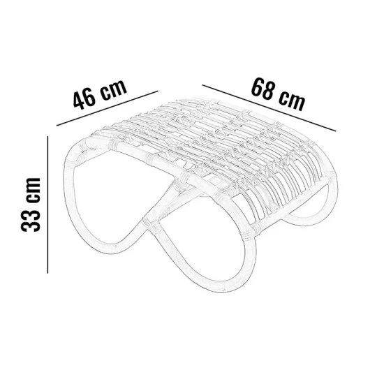 Podnóżek rattanowy CANNES naturalny - Zdjęcie 5