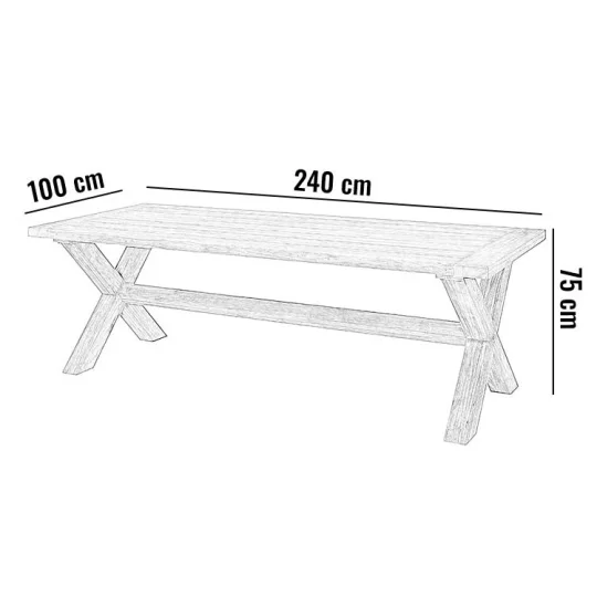 Stół ogrodowy teak LYON 240 cm - Zdjęcie 4