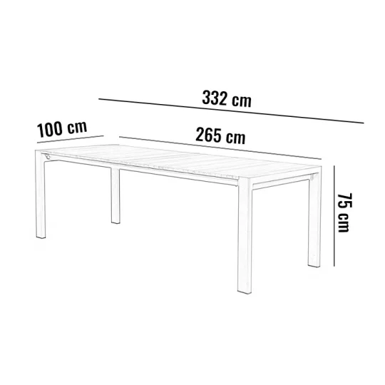 Stół ogrodowy rozkładany aluminiowy RIALTO 265cm biały - Zdjęcie 3