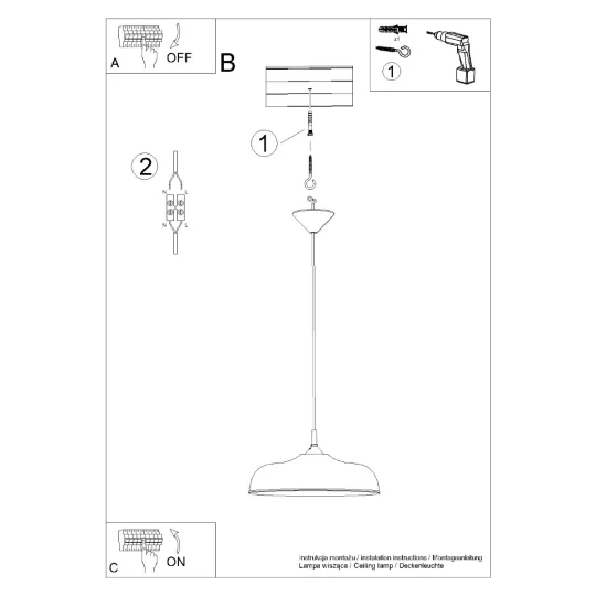 Lampa wisząca GINA biała - Zdjęcie 14