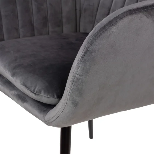 Krzesło tapicerowane MUNO - czarne nogi - Zdjęcie 4