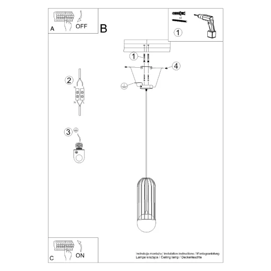 Lampa wisząca BRINA 1 biała - Zdjęcie 14