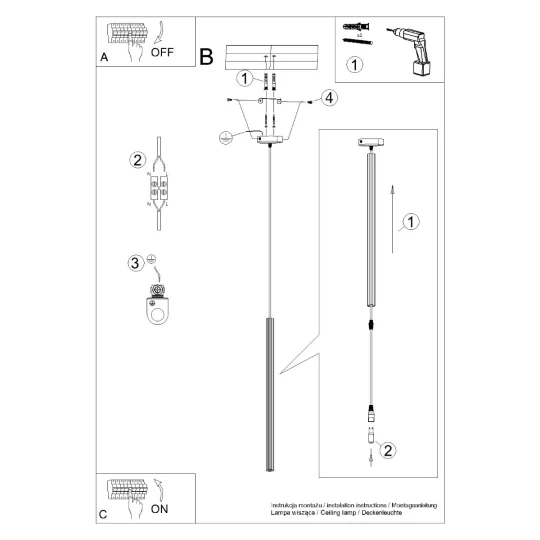 Lampa wisząca ARCHE 1 czarna - Zdjęcie 14