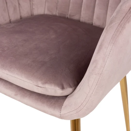 Krzesło tapicerowane MUNO - złote nogi - Zdjęcie 4