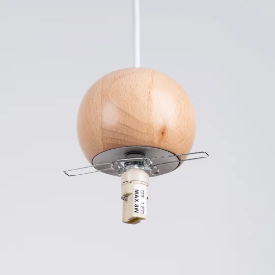 Lampa wisząca PEKKA 1 biała/naturalne drewno - Zdjęcie 5