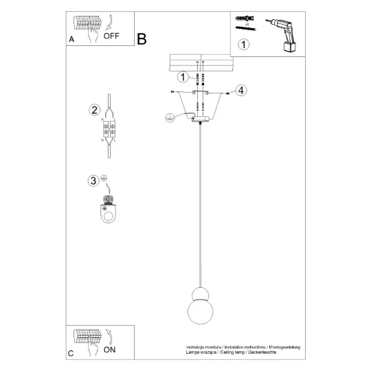 Lampa wisząca PEKKA 1 biała/naturalne drewno - Zdjęcie 11