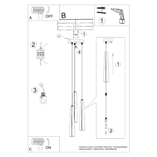 Lampa wisząca PRYSM 3P biała - Zdjęcie 13