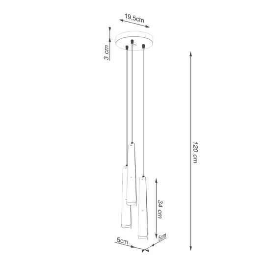 Lampa wisząca PRYSM 3P czarna - Zdjęcie 11