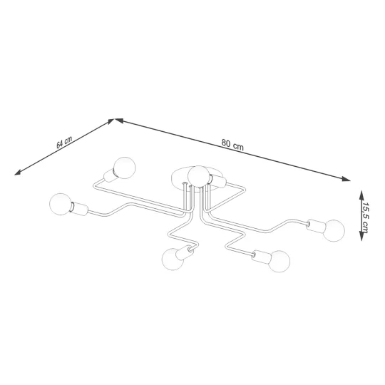 Żyrandol VECTOR 6 czarny - Zdjęcie 4