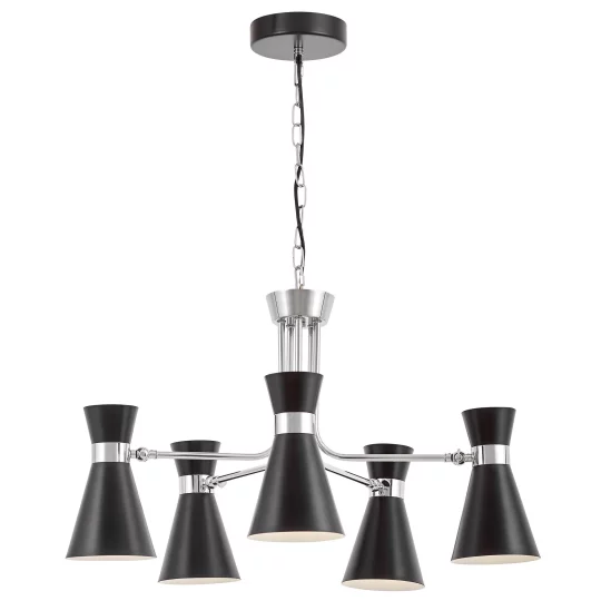 NOWOCZESNA LAMPA WISZĄCA CZARNO-CHROMOWANA SENA W5					