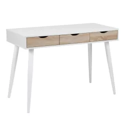 Biurko NIKOS 110x50 białe - drewniane szuflady