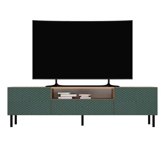 Szafka RTV NORLIC 43x160 zielona/dąb artisan - Zdjęcie 4