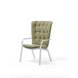 Fotel FOLIO bianco/biały + poducha zielona