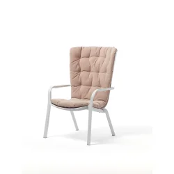 Fotel FOLIO biały + poducha różowa