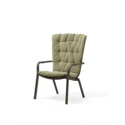 Fotel FOLIO tortora/brązowy + poducha zielona
