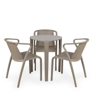 Stół ONE Q60 brązowy + 3 krzesła FADO brązowy