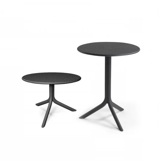 Stół STEP antracytowy + 2 krzesła CAPRI czarny - Zdjęcie 2