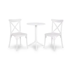 Stół STEP biały + 2 krzesła CAPRI biały