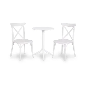 Stół STEP biały + 2 krzesła CAPRI biały