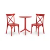 Stół STEP czerwony + 2 krzesła CAPRI czerwony