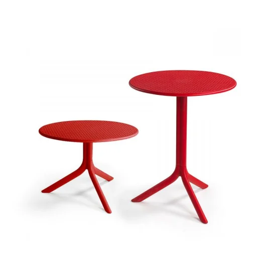 Stół STEP czerwony + 2 krzesła CAPRI czerwony - Zdjęcie 2