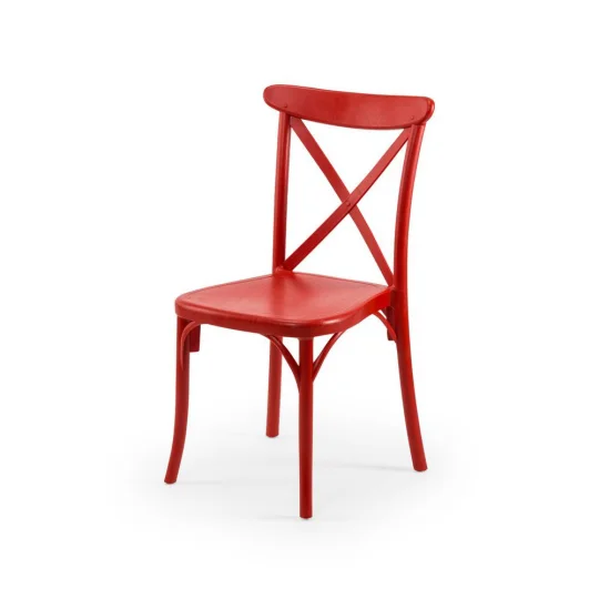 Stół STEP czerwony + 2 krzesła CAPRI czerwony - Zdjęcie 3