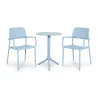 Stół STEP celeste/błękitny + 2 krzesła BORA celeste/błękitny