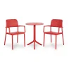 Stół STEP rosso/czerwony + 2 krzesła BORA rosso/czerwony