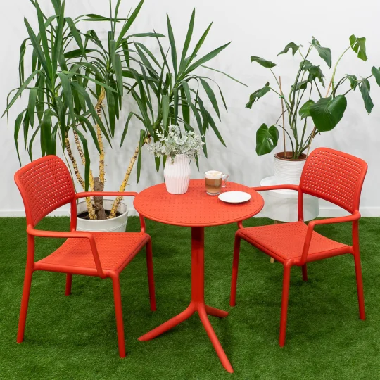 Stół STEP rosso/czerwony + 2 krzesła BORA rosso/czerwony - Zdjęcie 4