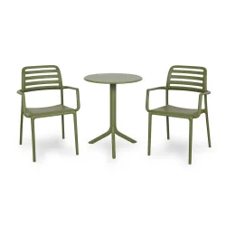 Stół STEP zielony + 2 krzesła COSTA zielony