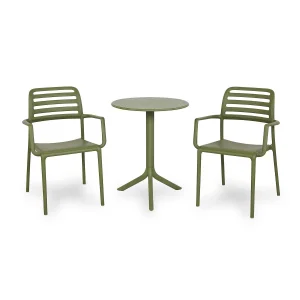 Stół STEP agave/zielony + 2 krzesła COSTA agave/zielony