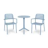 Stół STEP celeste/błękitny + 2 krzesła COSTA celeste/błękitny