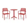 Stół STEP czerwony + 2 krzesła COSTA czerwony