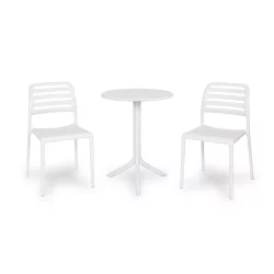 Stół STEP biały + 2 krzesła COSTA BISTROT biały